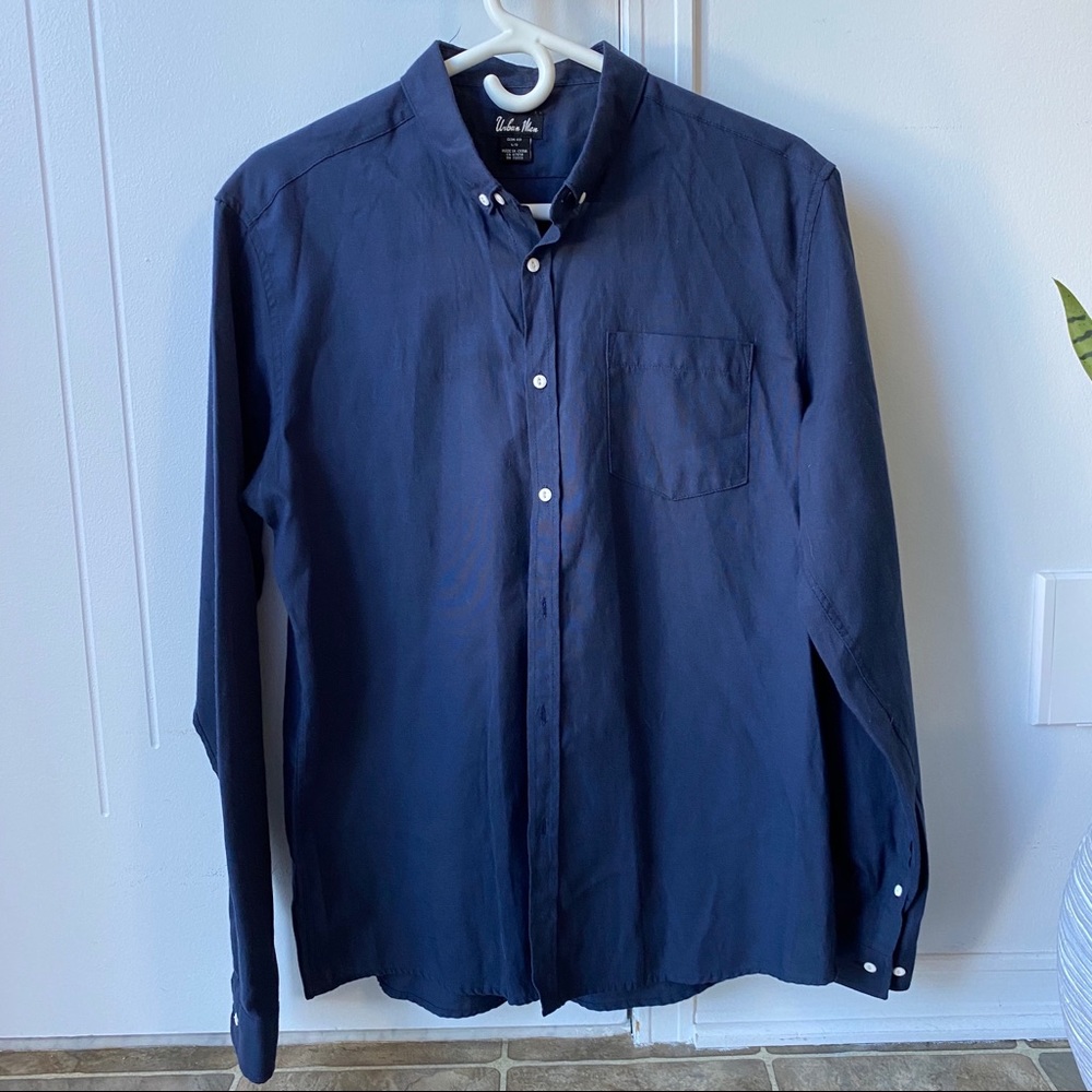 Urban men. Slim fit, button up long sleeve shirt